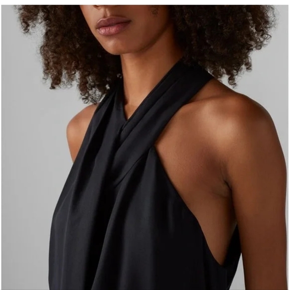 Club Monaco Black Crossover Sleeveless Blouse - Picture 5 of 7